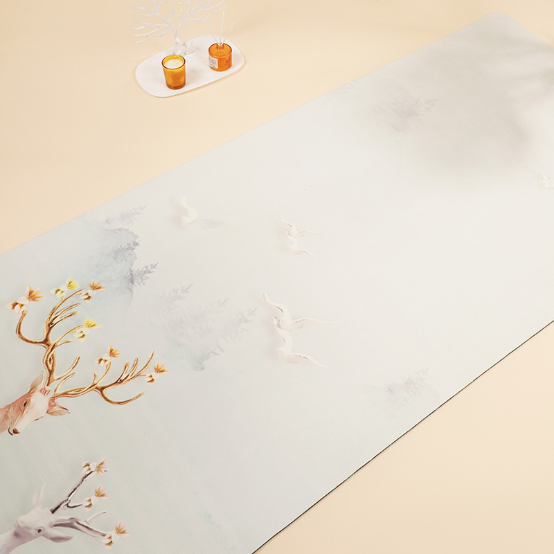 Wholesale 5mm ensanchado y engrosado antideslizante sudor absorbente salto de ejercicio cuerda de salto sudadera de fitness alfombra de yoga de caucho natural impresa Specification image