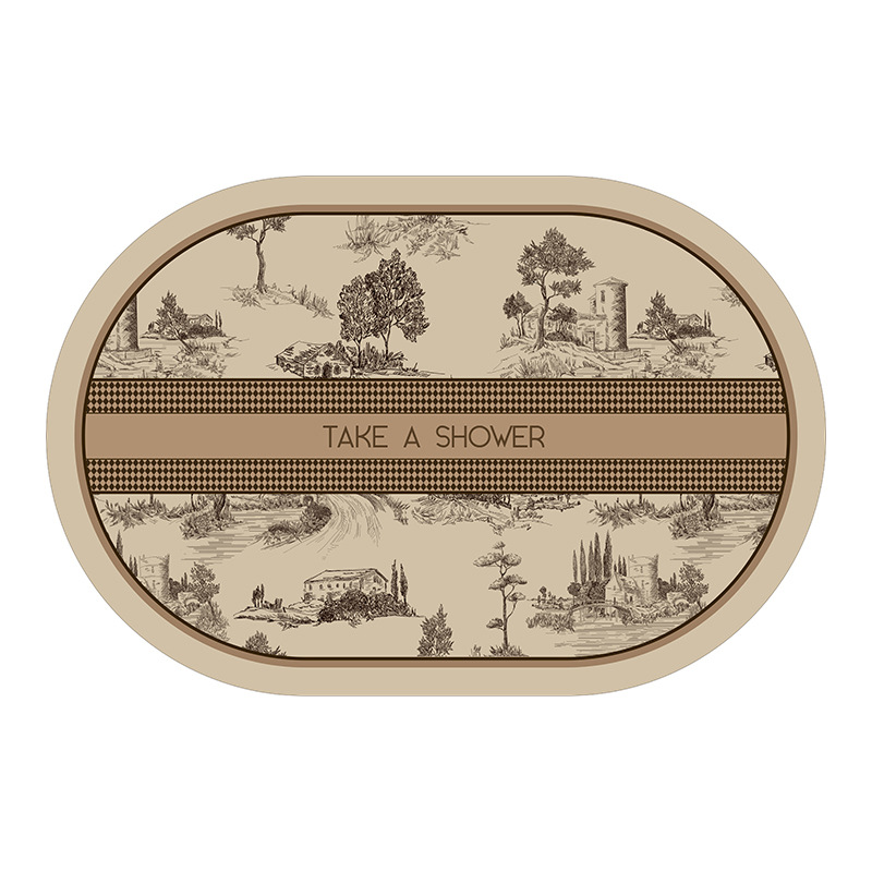 Cross-border bathroom diatom mud absorbent floor mat, bathroom door anti-slip foot mat, household toilet entrance carpet door mat Specification image