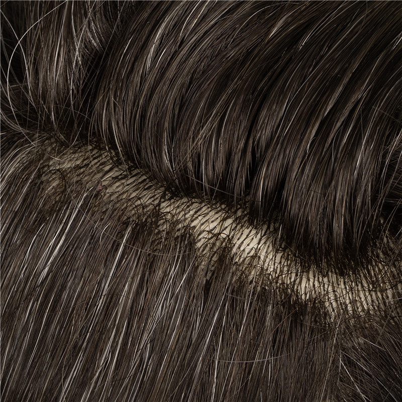Men's wig factory has in stock lace pu fully hand-woven real men's hair blocks for export bio wigs Specification image