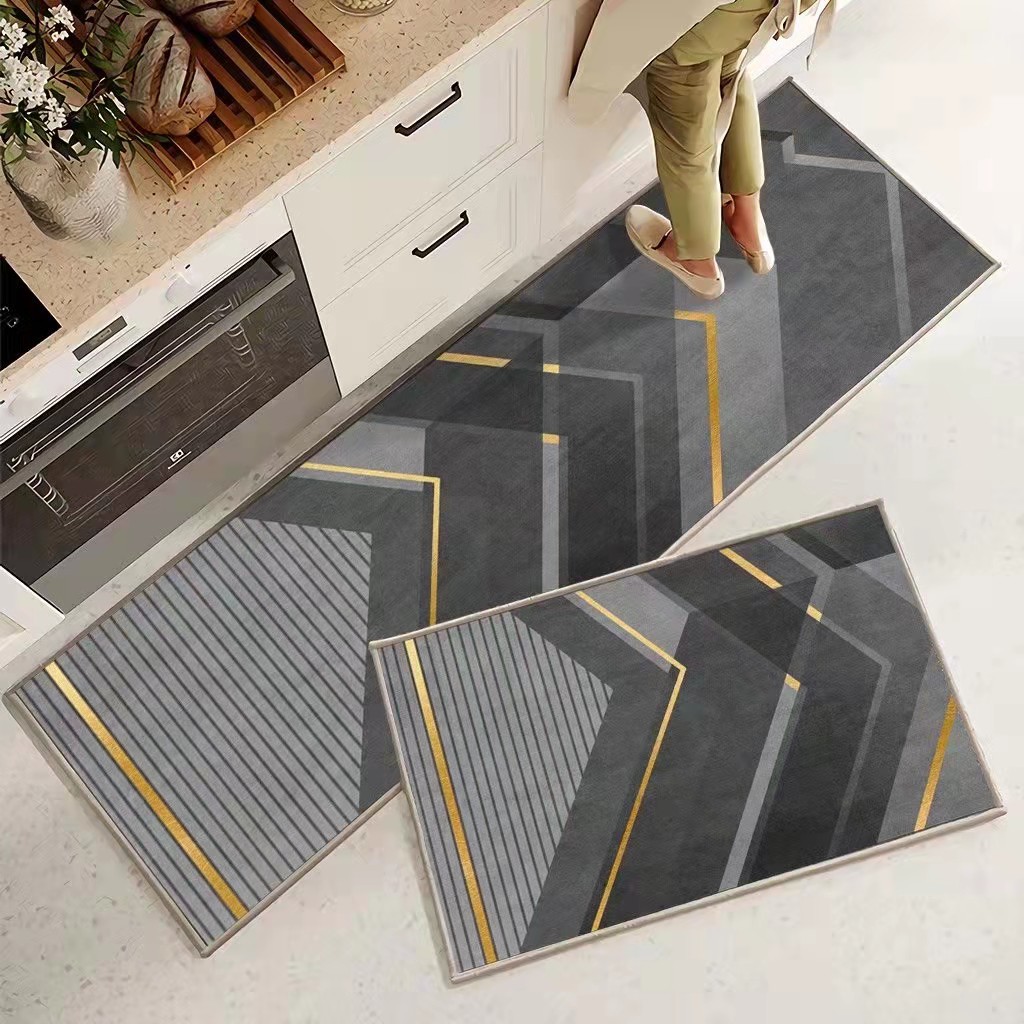 Nordic-style diatom mud water-absorbing soft cushion bathroom and kitchen anti-slip floor mat, washable, quick-drying, waterproof entry mat Item Picture