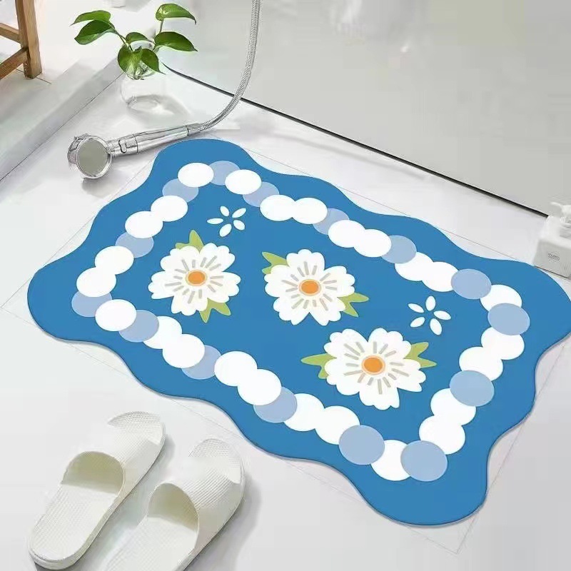 In-stock floral ins diatom mud bathroom absorbent floor MATS, bathroom door floor MATS, fresh and clean entrance MATS for the foyer Application Scenario