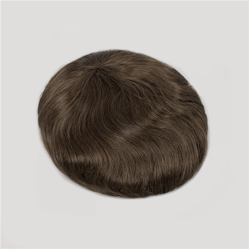 Lace men's wig factory in stock, fully hand-woven real human hair strands for export, lace pu men's wigs Item Picture