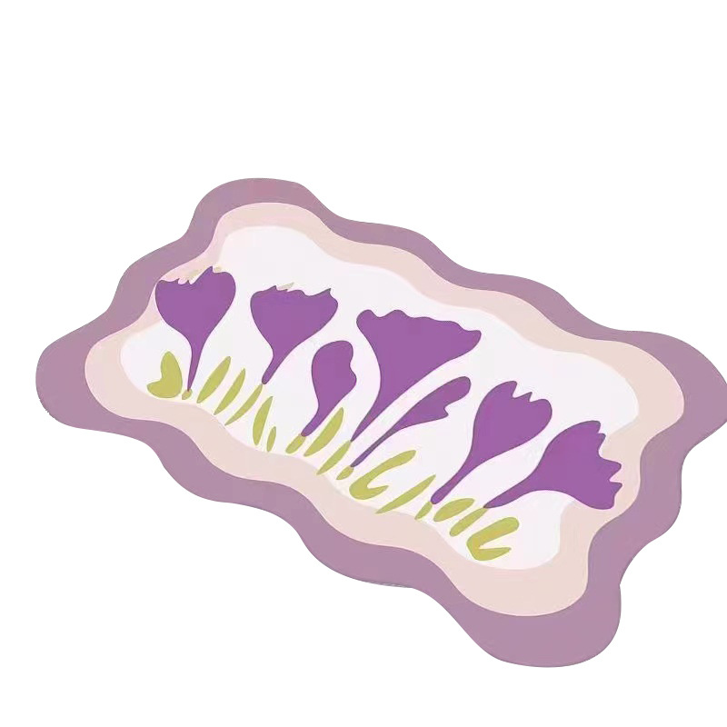 In-stock floral ins diatom mud bathroom absorbent floor MATS, bathroom door floor MATS, fresh and clean entrance MATS for the foyer Item Picture
