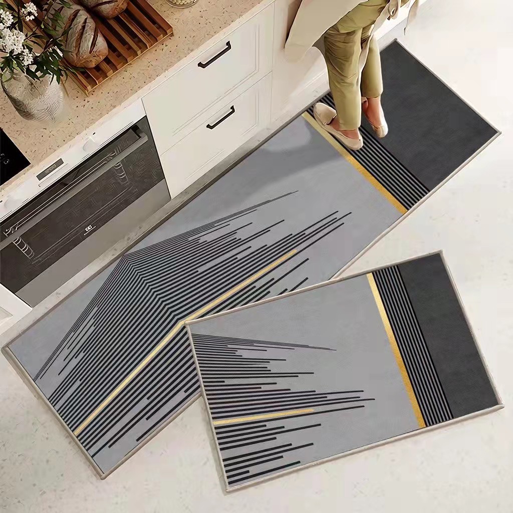 Nordic-style diatom mud water-absorbing soft cushion bathroom and kitchen anti-slip floor mat, washable, quick-drying, waterproof entry mat