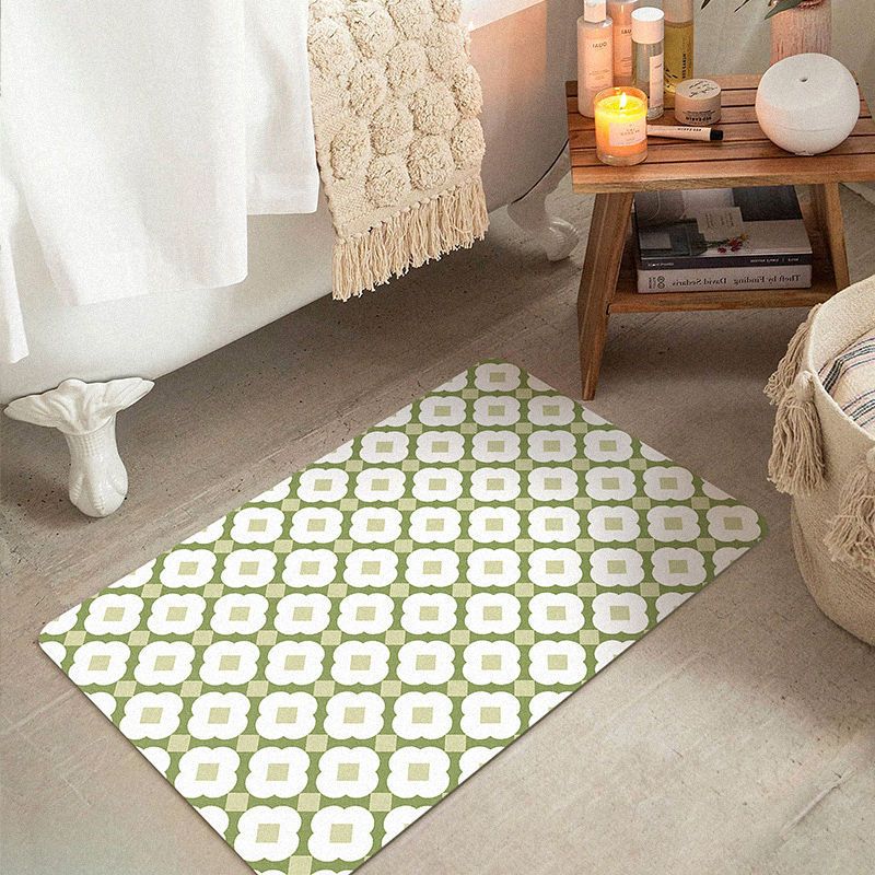 Estera de entrada de baño retro francesa soft diatoma mud antideslizante estera de baño ultra slim absorbente para el hogar Specification image