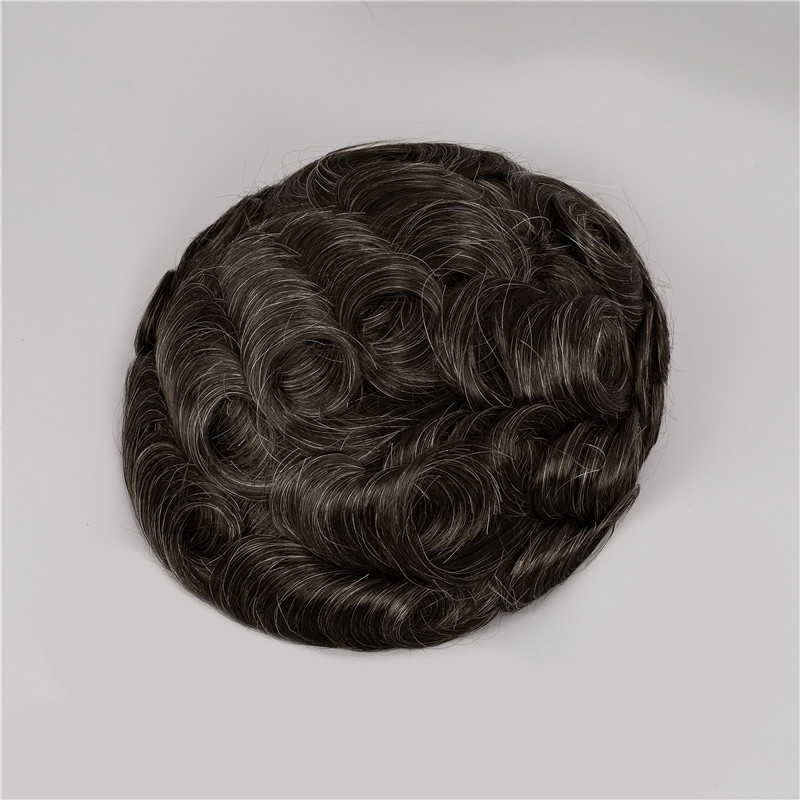 Manufacturer's in-stock men's wigs for export, men's hair blocks, all hand-woven real human hair, all pu export wigs Item Picture