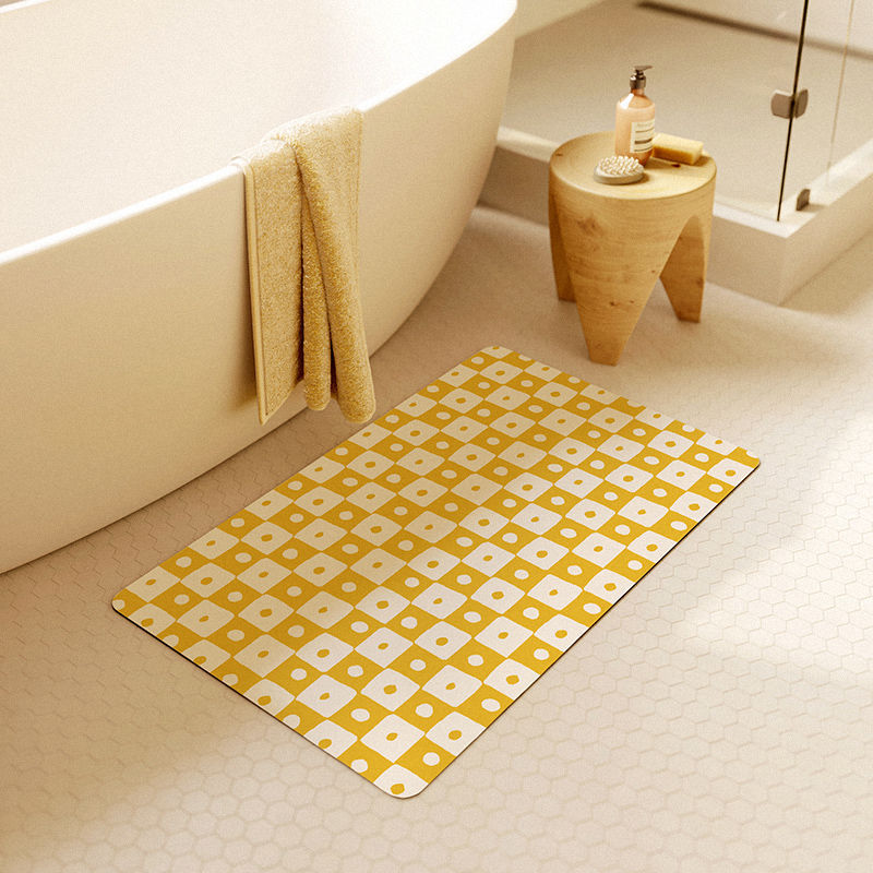 Estera de entrada de baño retro francesa soft diatoma mud antideslizante estera de baño ultra slim absorbente para el hogar Application Scenario