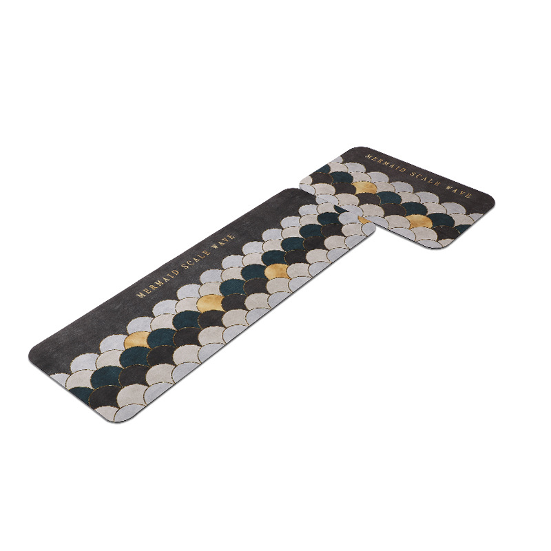 In-stock kitchen floor MATS, rubber, washable, stain-resistant floor MATS, anti-slip long strips of diatom mud carpets, household floor MATS Specification image