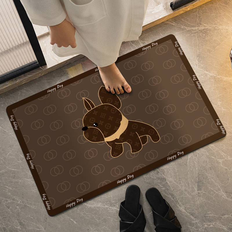 Cross-border soft diatom mud bathroom absorbent floor mat, bathroom door mat, quick-drying anti-slip washroom carpet foot mat Item Picture