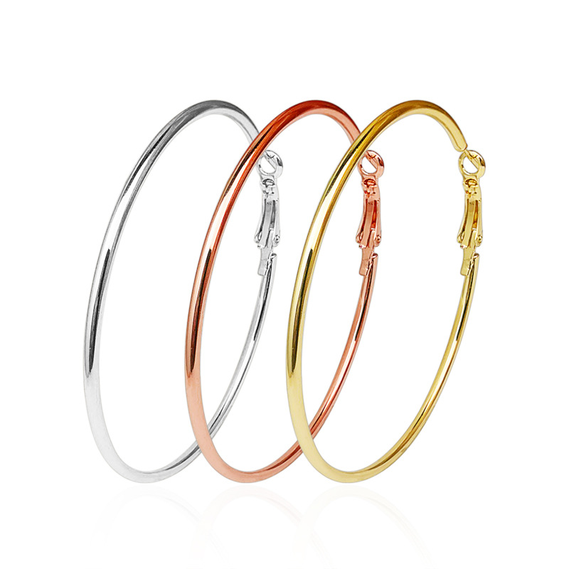 跨境热销 欧美大圈圈耳环女 DJ夜店潮人光圈大圈耳环 无耳洞耳夹