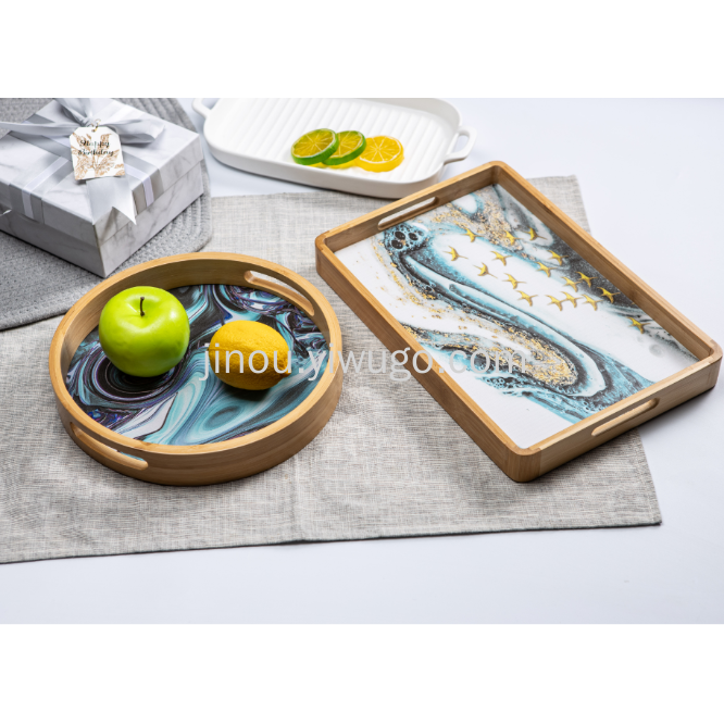 أطباق مربعة من الخيزران، أطباق خفيفة، أطباق شاي Specification image