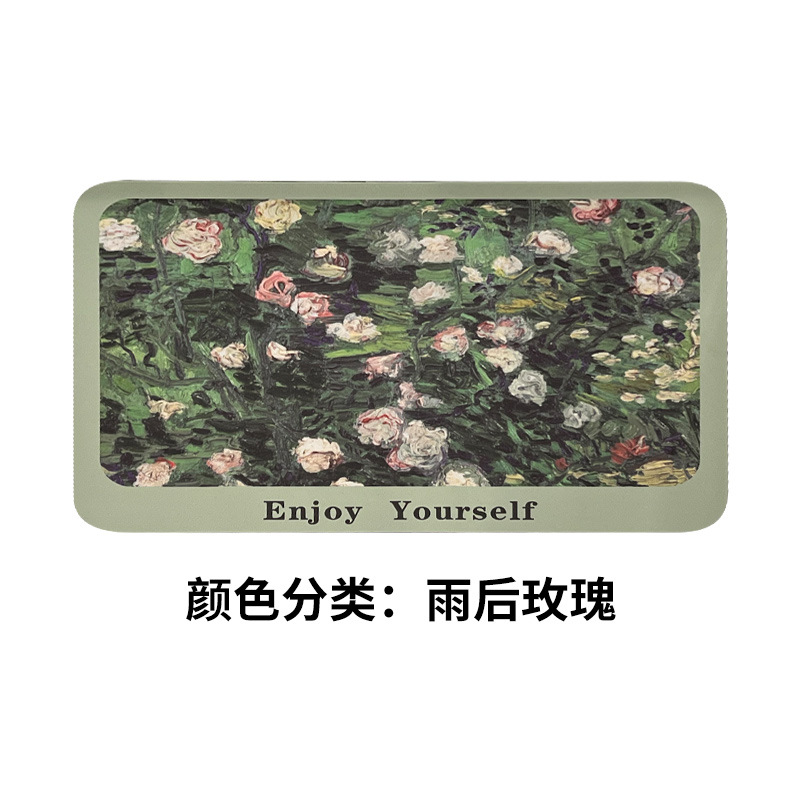 Wanpi Ant European classical oil painting style absorbent floor mat, natural rubber anti-slip floor mat, bathroom door diatom mud mat Specification image