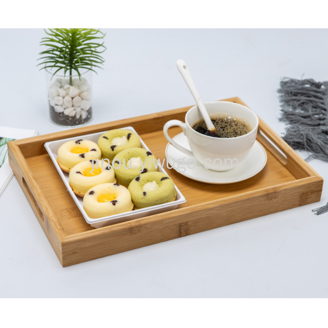 Plano binaural bandeja de bambú bandeja de té al por mayor bandeja de bambú simple hogar hotel restaurante juego de té bandeja de té rectangular japonés bandeja de bambú Specification image