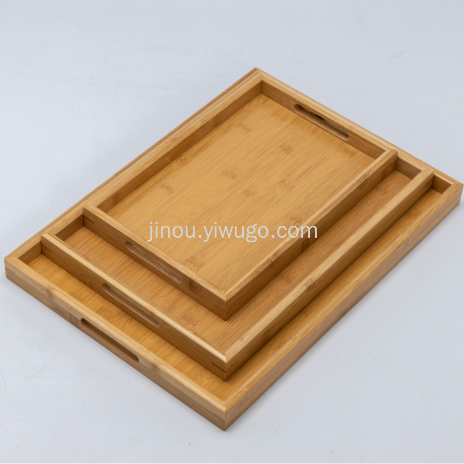 Wholesale flat double-eared bamboo tray tea trays, simple bamboo trays for home use, hotels and restaurants, tea sets and tea trays, rectangular Japanese-style bamboo tea trays