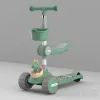 The new model of Buyun children's scooter, the little dinosaur scooter, features a basket, adjustable handlebars, and is equipped with lights and music Specification image