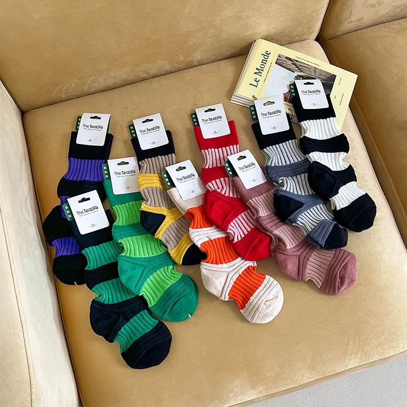 Women's autumn retro and unique lantern socks, women's mid-calf combed cotton long socks, sweat-absorbing and breathable women's socks for hair replacement Specification image