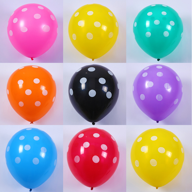 圆点气球图案印刷乳胶气球生日派对波点装饰气球圆形场景布置气球详情图1