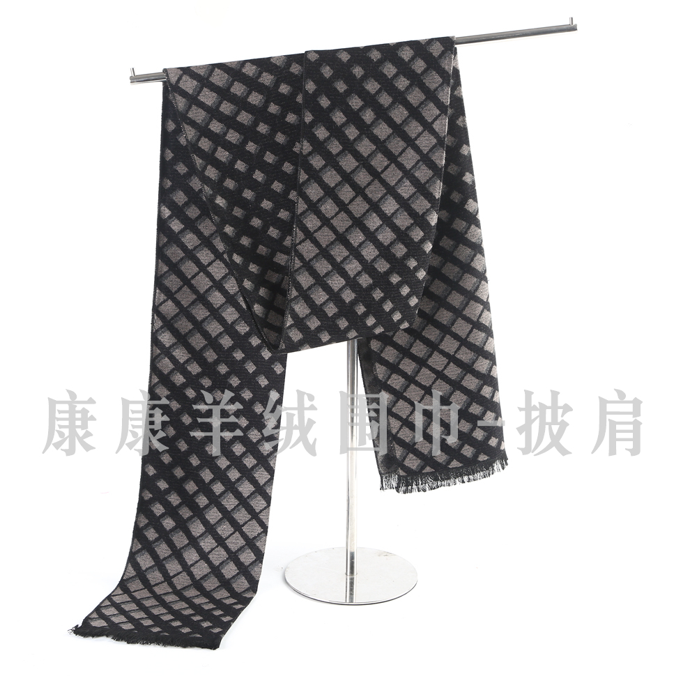 High-end men's scarf, birthday gift for men, twill checkered shawl for students, long and versatile checkered striped scarf exclusively for Amazon and Taobao e-commerce details Picture