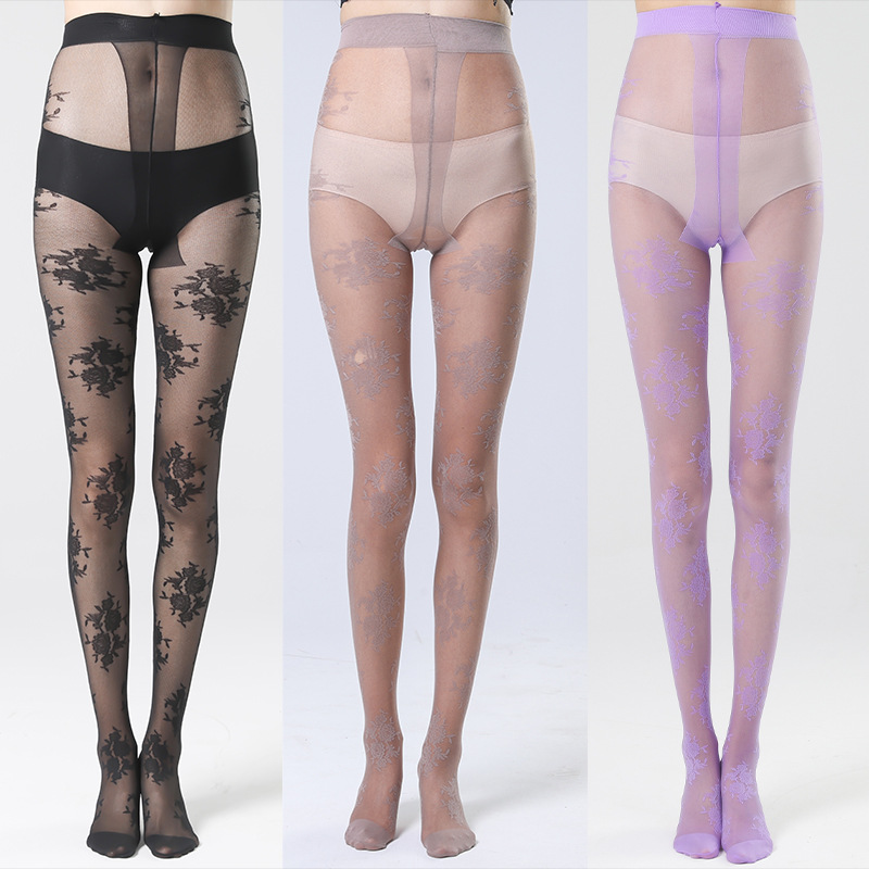 One-piece delivery service for socks at the street stall: Sister Yan's pantyhose base socks, women's spring and autumn thin Lolita sexy Hot girl jk rose black silk socks Specification image