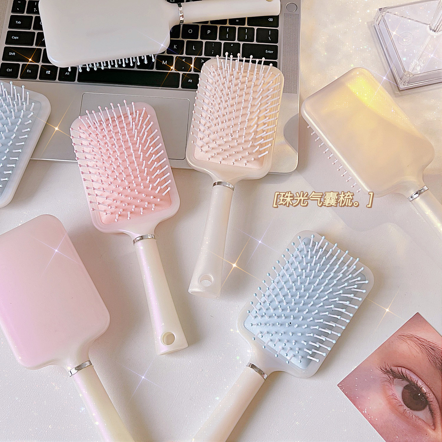Massage comb, ladies' temperament, long hair and curly hair, air cushion comb, airbag large board comb, household portable, student girls' hair combing Specification image