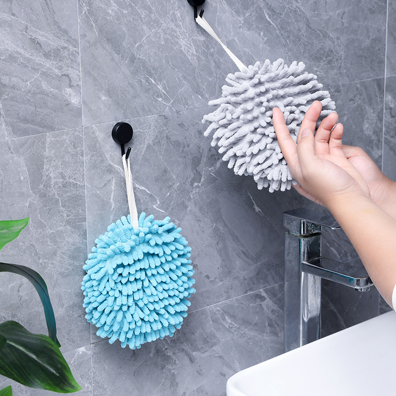 Kitchen and bathroom Japanese-style Chenier handball thickened hanging hand towel, water-absorbing quick-drying cute cloth towel details Picture