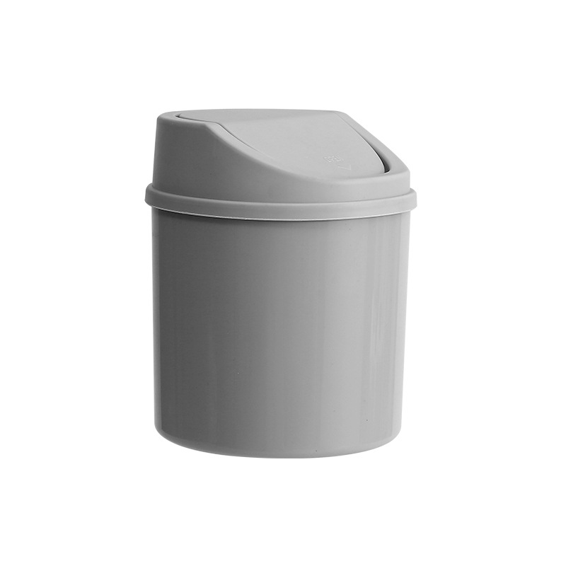 Mini desktop plastic flap trash can, household garbage bin, creative European style ins', covered wastebasket on the living room table Item Picture