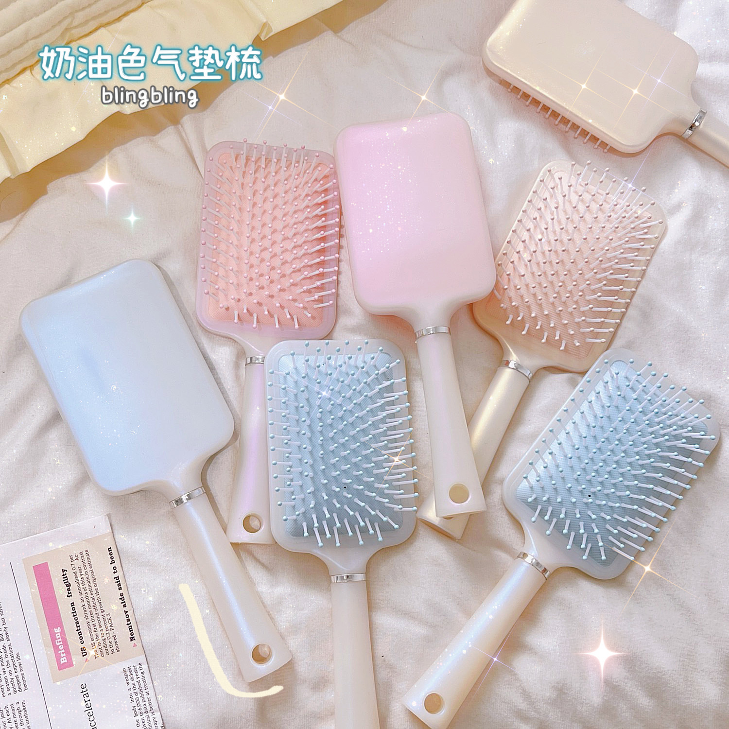 Massage comb, ladies' temperament, long hair and curly hair, air cushion comb, airbag large board comb, household portable, student girls' hair combing details Picture