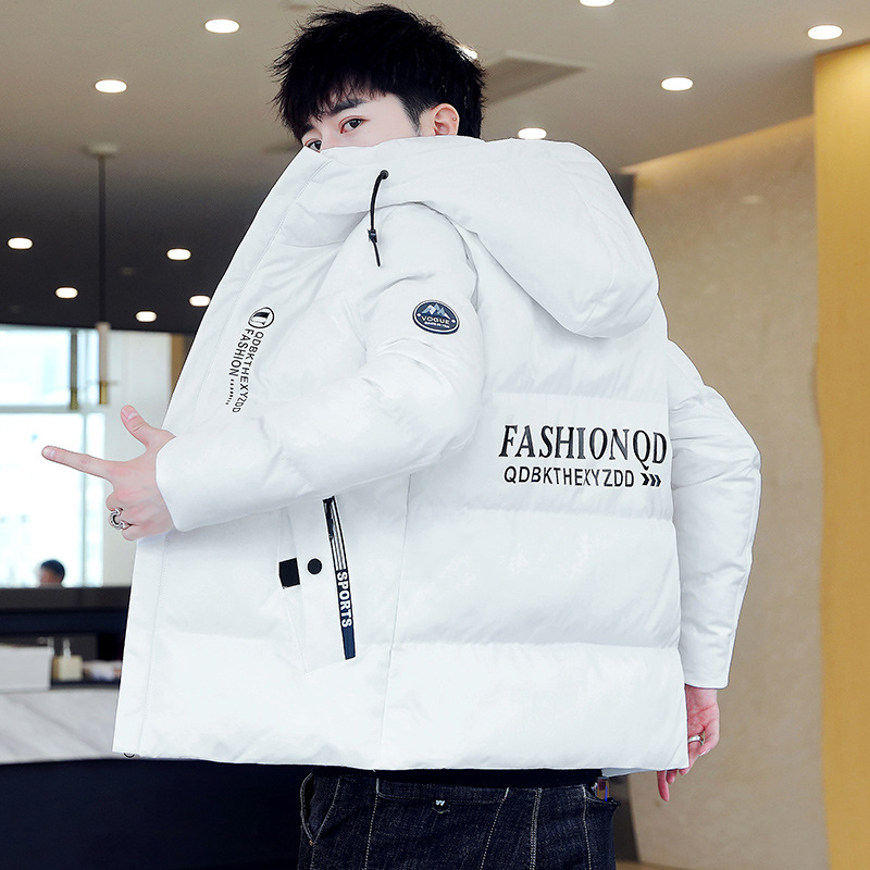 A0519 Men's winter workwear, wool-collared hooded cotton-padded jacket, casual thickened coat, warm jacket