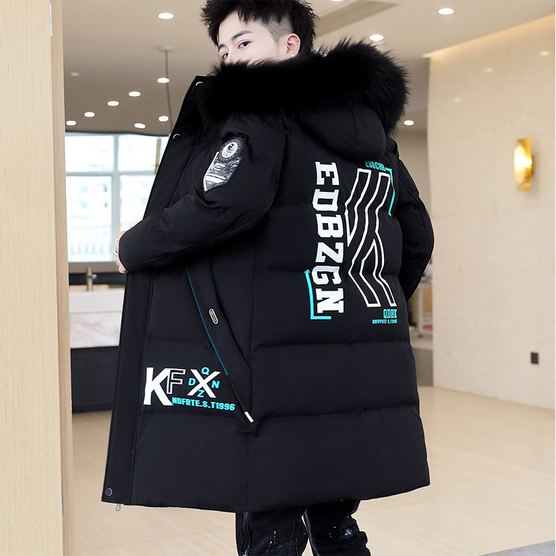 A0827 Men's winter jacket, mid-length new thickened down cotton-padded jacket, trendy winter cotton-padded jacket