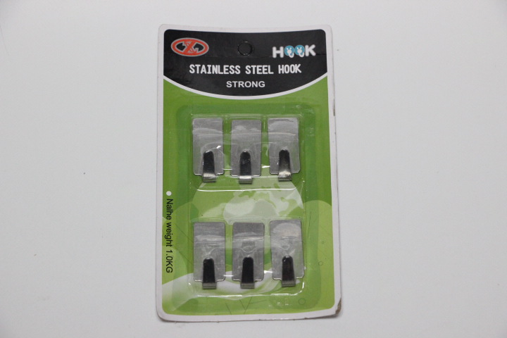 6 rectangular stainless steel hooks, oval stainless steel sticky hooks, kitchen hooks for export Specification image