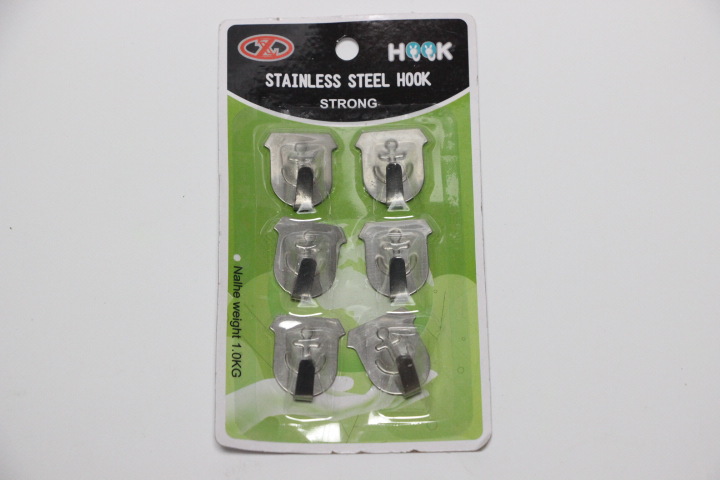 6 rectangular stainless steel hooks, oval stainless steel sticky hooks, kitchen hooks for export Application Scenario