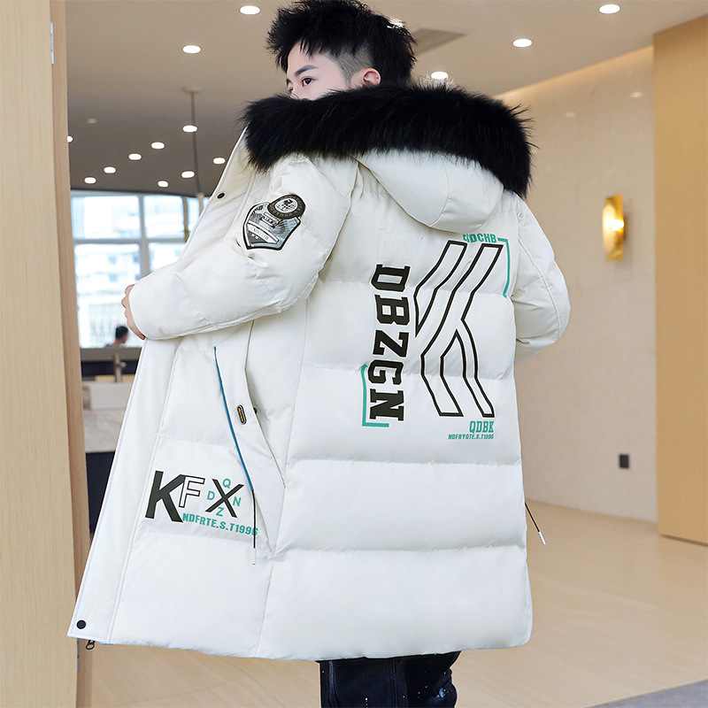 A0827 Men's winter jacket, mid-length new thickened down cotton-padded jacket, trendy winter cotton-padded jacket details Picture