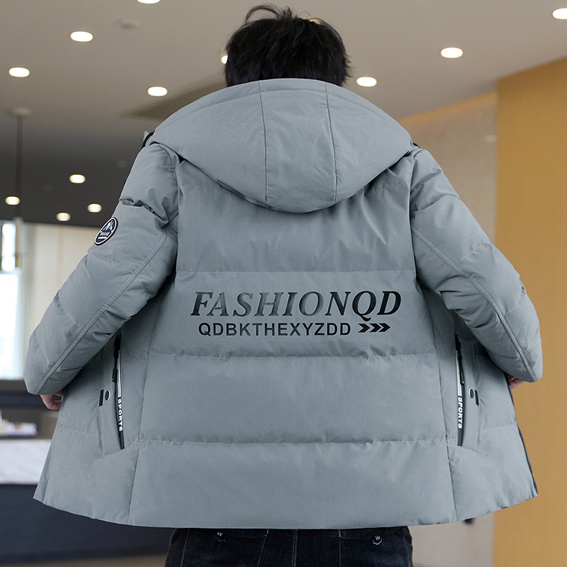 A0519 Men's winter workwear, wool-collared hooded cotton-padded jacket, casual thickened coat, warm jacket Specification image