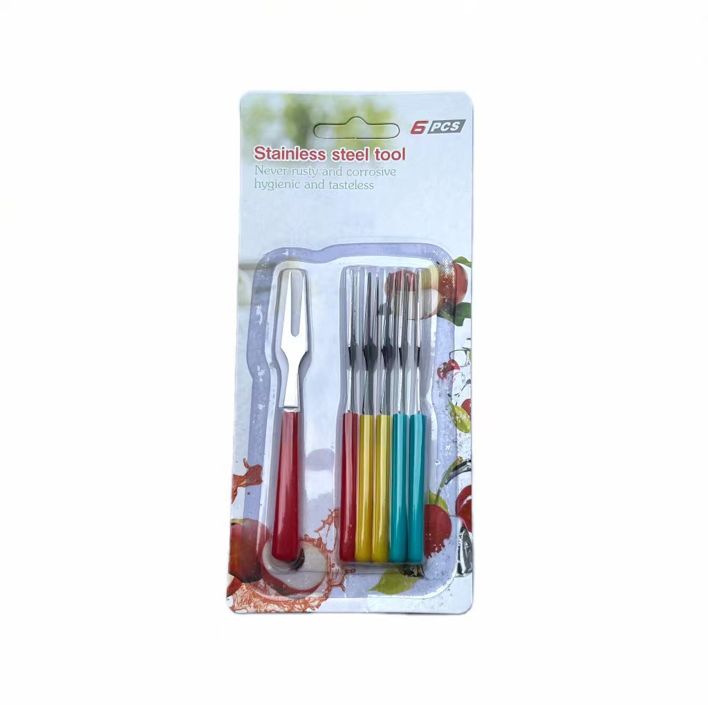 Foreign trade direct sales of stainless steel fruit forks, two-toothed fruit forks, mooncake forks, dessert forks, fruit forks and cheese forks