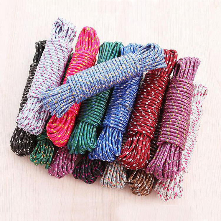 Classic thick drying line flower rope nylon non-slip windproof clothes line drying clothes outdoors by OPP bag rope