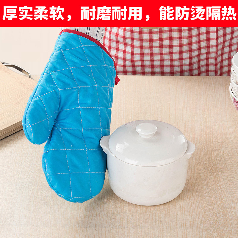 Foreign Trade Solid Color Microwave Oven Gloves Thick Baking Oven Special Heat Insulation Gloves With High Temperature details Picture
