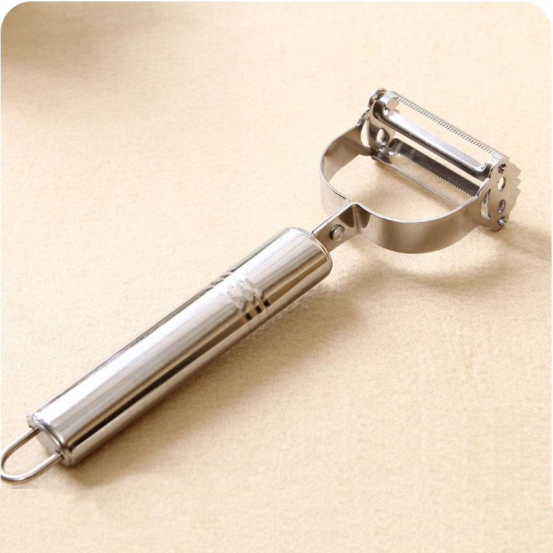 Stainless steel smiling face peeler and grater, multi-functional double-head fruit peeler, vegetable, fruit and melon grater, kitchen small tools Specification image