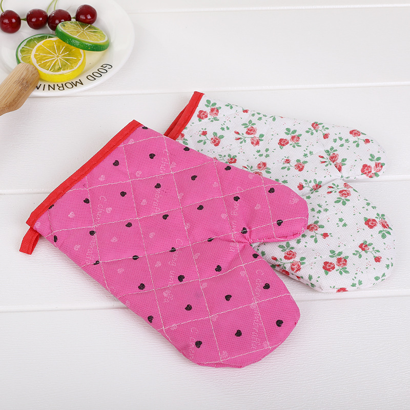Foreign Trade Non-Woven Microwave Oven Gloves Baking High Temperature Oven Gloves Heat Insulation Non-Slip Gloves Specification drawing