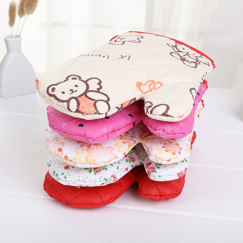 Foreign Trade Non-Woven Microwave Oven Gloves Baking High Temperature Oven Gloves Heat Insulation Non-Slip Gloves Item Picture