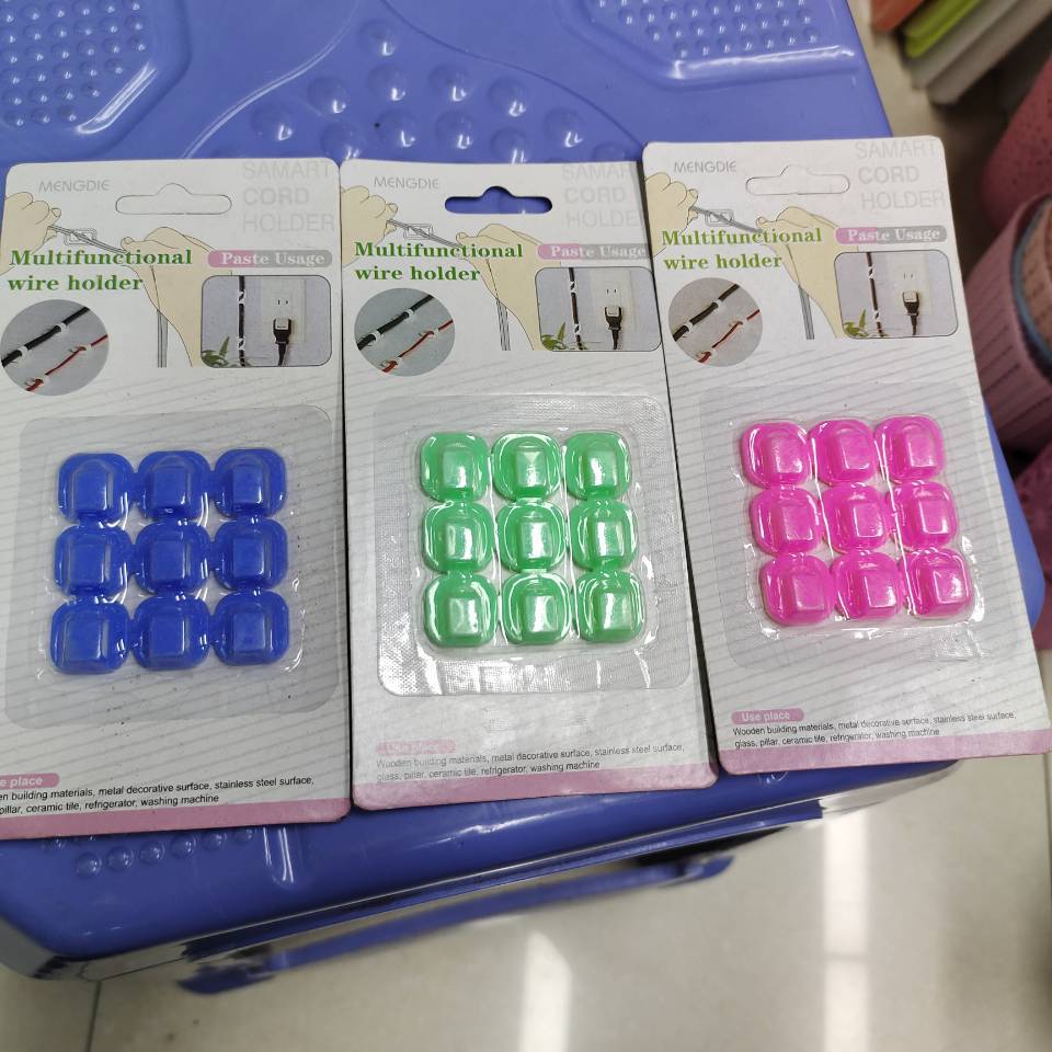 无痕胶线卡理线夹电线收纳粘式固定透明方形线卡子配线扎带器网扣