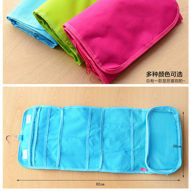 New Korean version foldable hook toiletry bag, waterproof storage, large capacity, white-collar travel bag, outdoor makeup bag Specification image