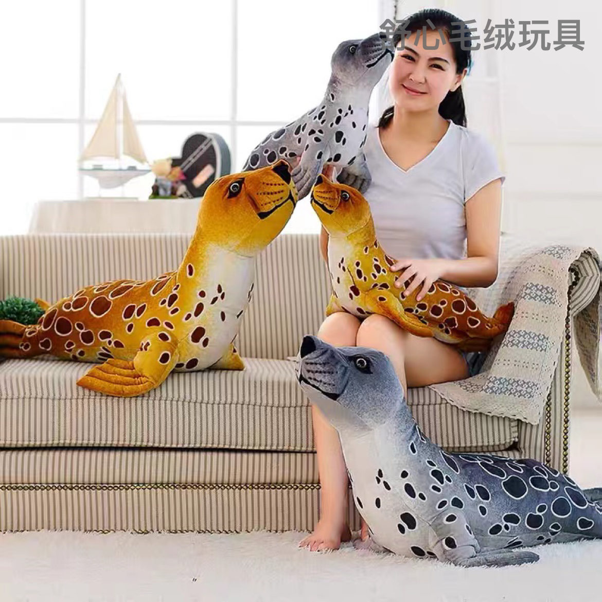 Seal throw pillows, plush toys, dolls, simulated sleeping dolls, sofa cushions details Picture