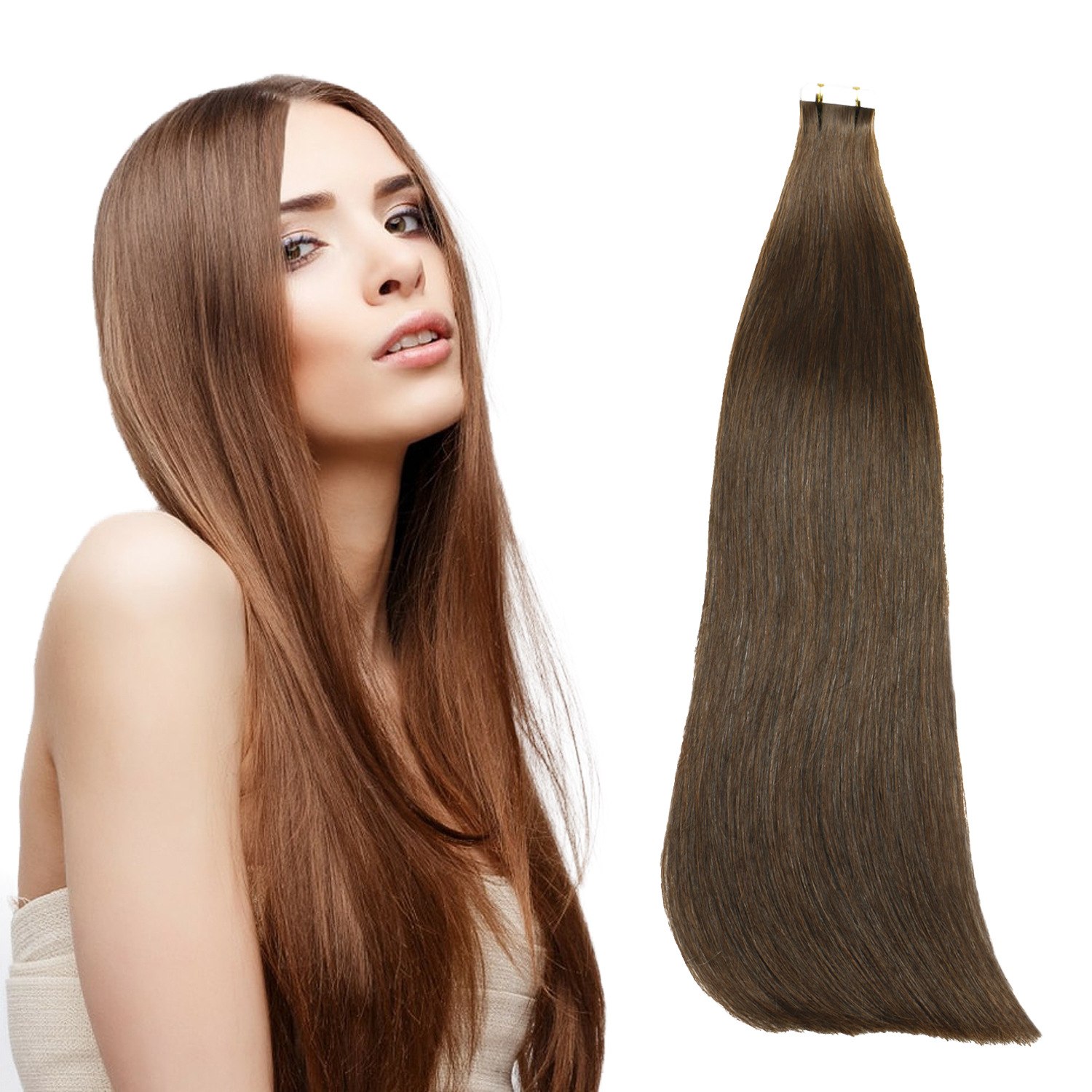Wig pieces, European and American wig Extension Tape Hair Extension film hair #8 Real person hair brush glue hair