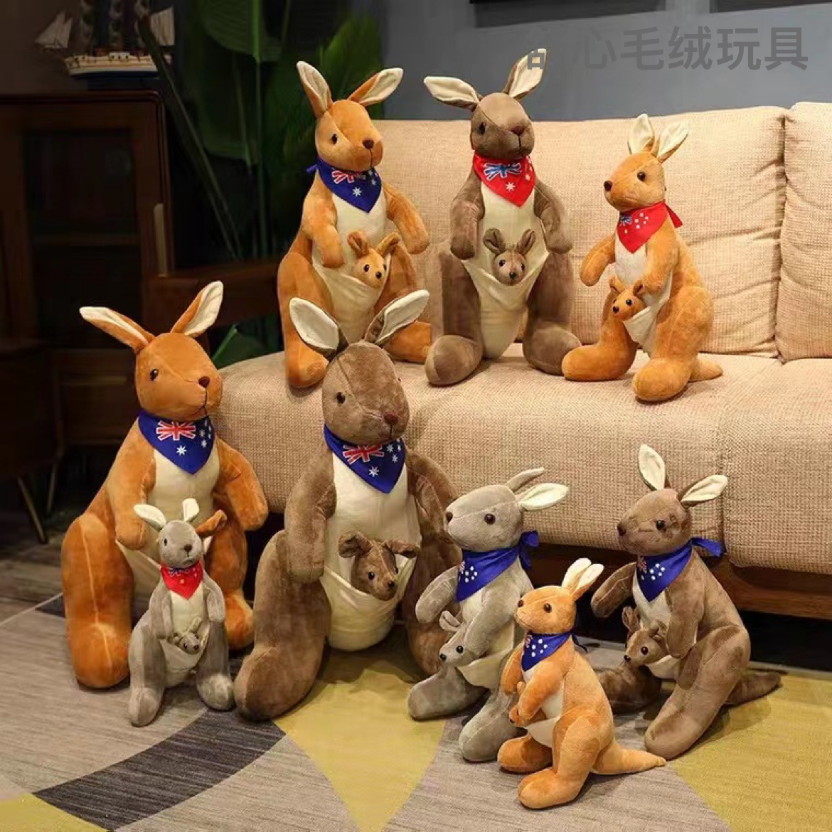 Kangaroo plush toys, sleeping cushions, dolls, girls' bed king-sized sleeping pillows, creative gifts Application Scenario