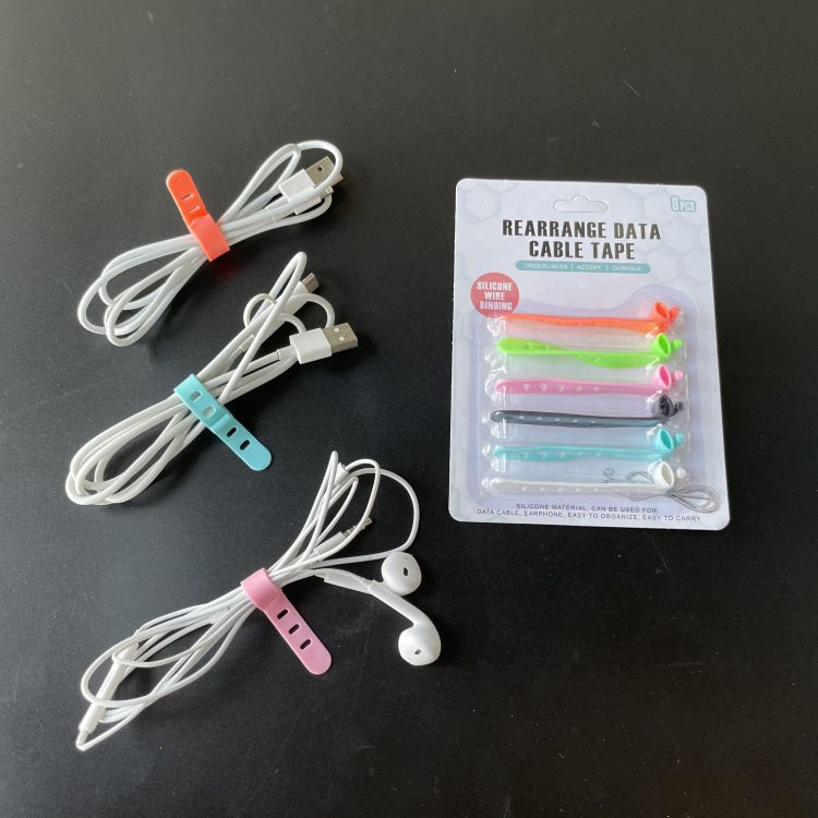 6 storage clips, computer power cord fixing, organizing, charging, winding, binding, cable tying, data cable organizer Specification image