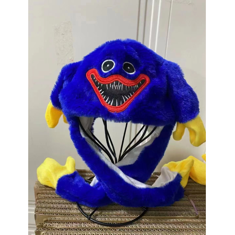 The cross-border hit poppy playtime game's plush hat, a glowing poppy that moves with red and blue airbags Application Scenario