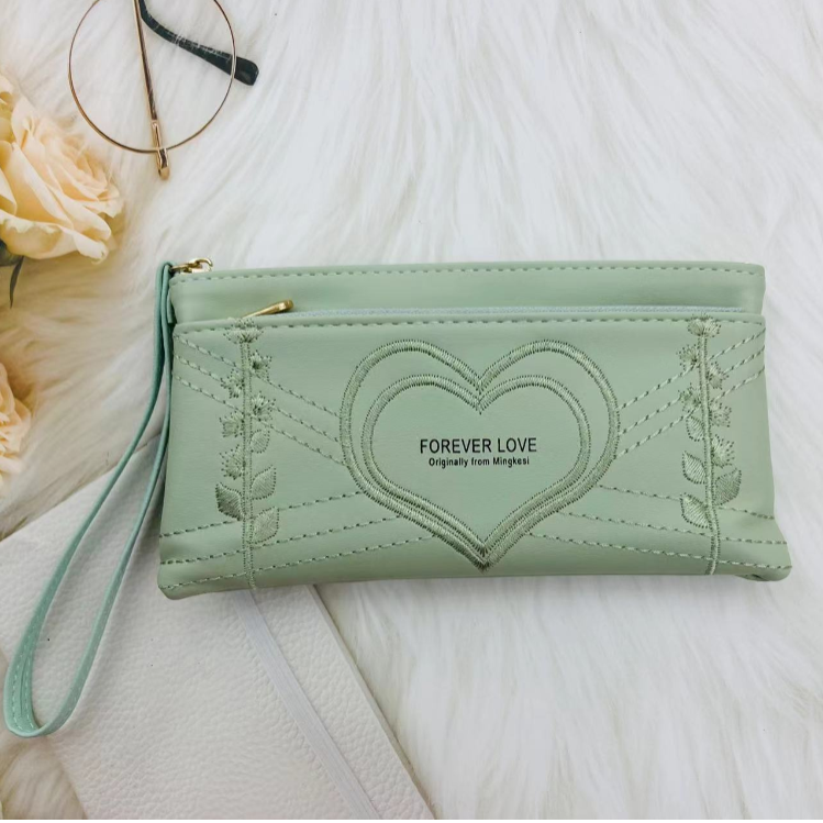 手拿包女2022新款欧美时尚手拿包长款真皮质感钱包简约手机零钱包