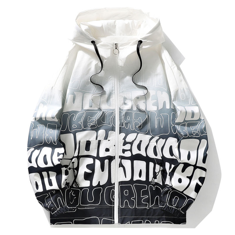 Men's outerwear, spring and autumn trend sports jacket, trendy brand ins youth versatile gradient color jacket, one-piece consignment Specification image