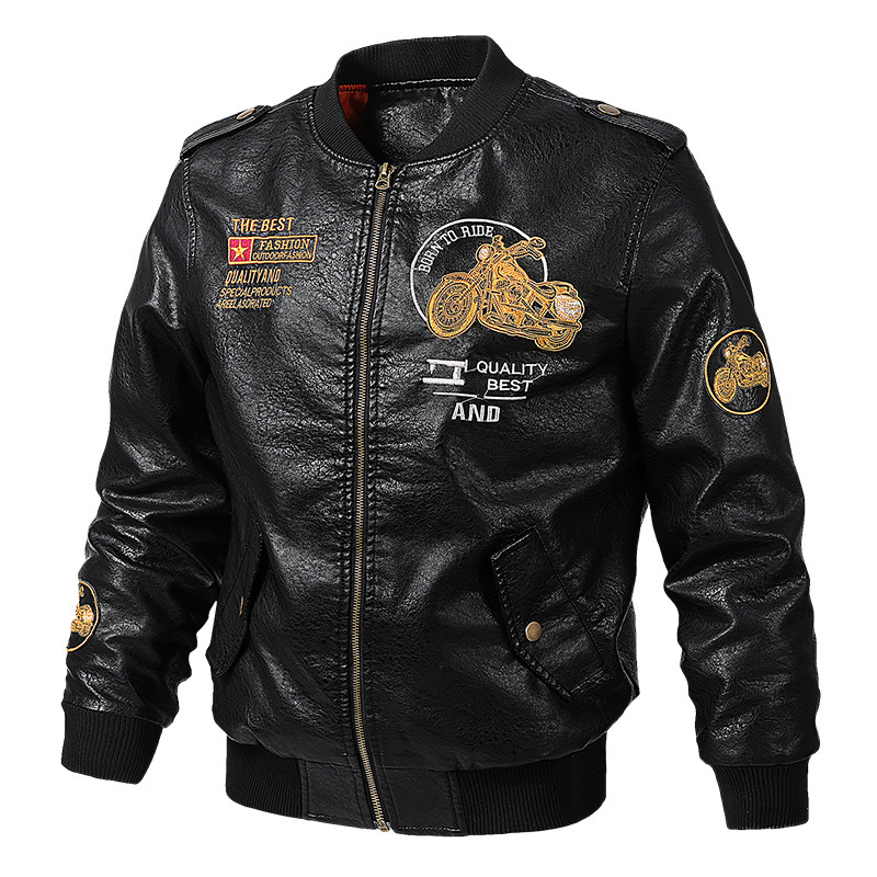 New spring and autumn jackets for cross-border trade in 2019, flight PU leather jackets, slimming and tough-guy leather jackets for young men Application Scenario