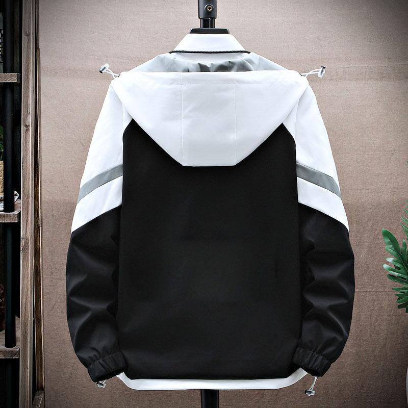 Men's hooded spring and autumn jacket 2022 new style of youth urban trend simple loose casual jacket for men cross-border Application Scenario